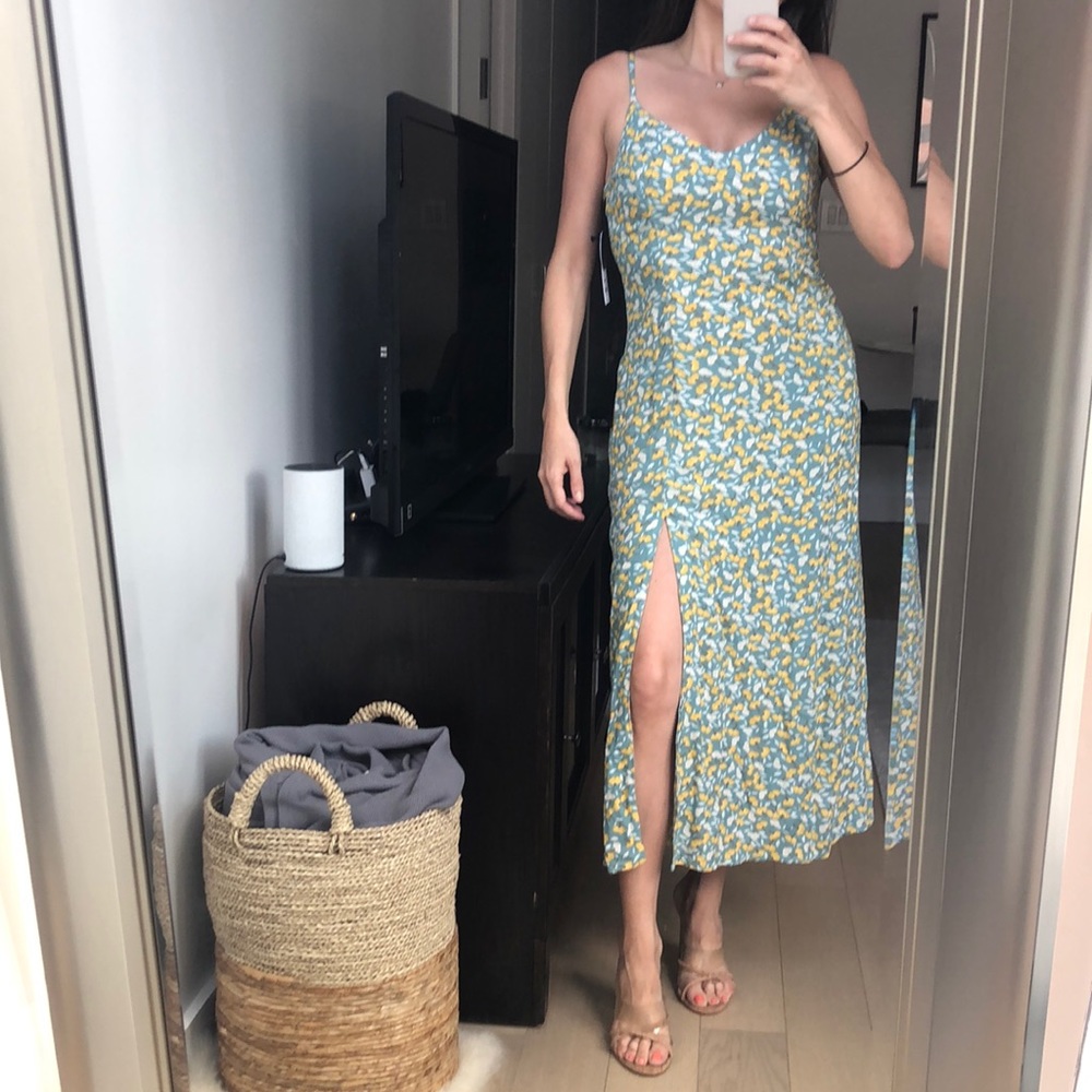 Blue green midi summer dress size small
